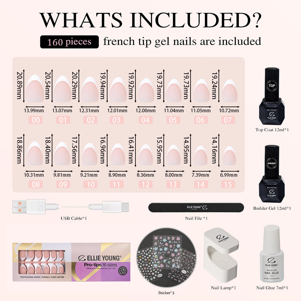 Nude & French Mix Nail Kit | Short Almond | ProTips