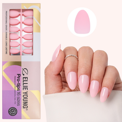 Solid Pink Nail Kit | Short Almond | ProTips