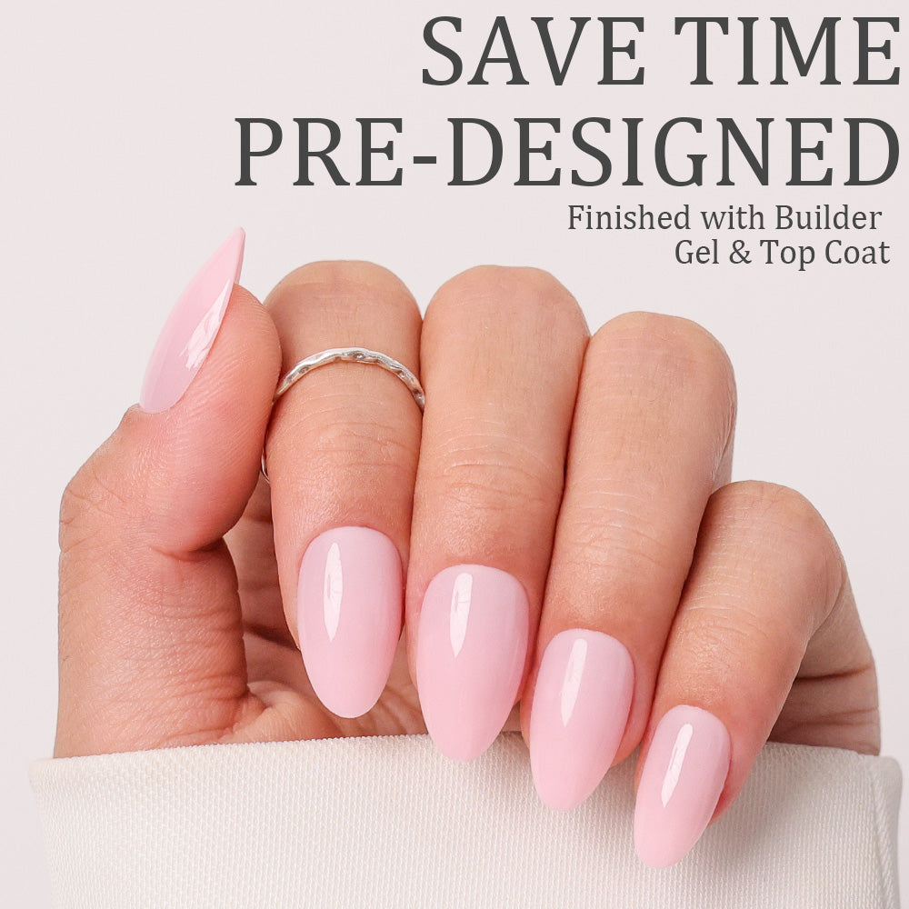Solid Pink Nail Kit | Short Almond | ProTips