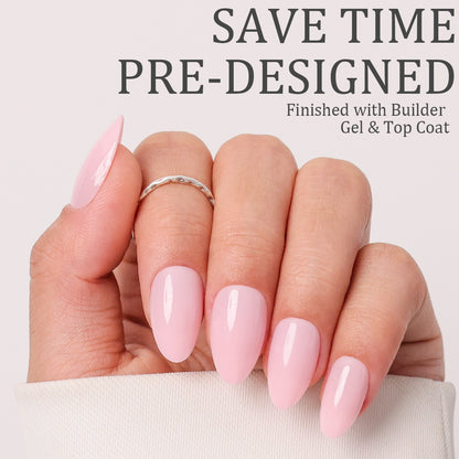 Solid Pink Nail Kit | Short Almond | ProTips