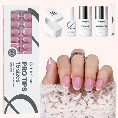 Rose Pink French Tip | Short Oval | ProTips