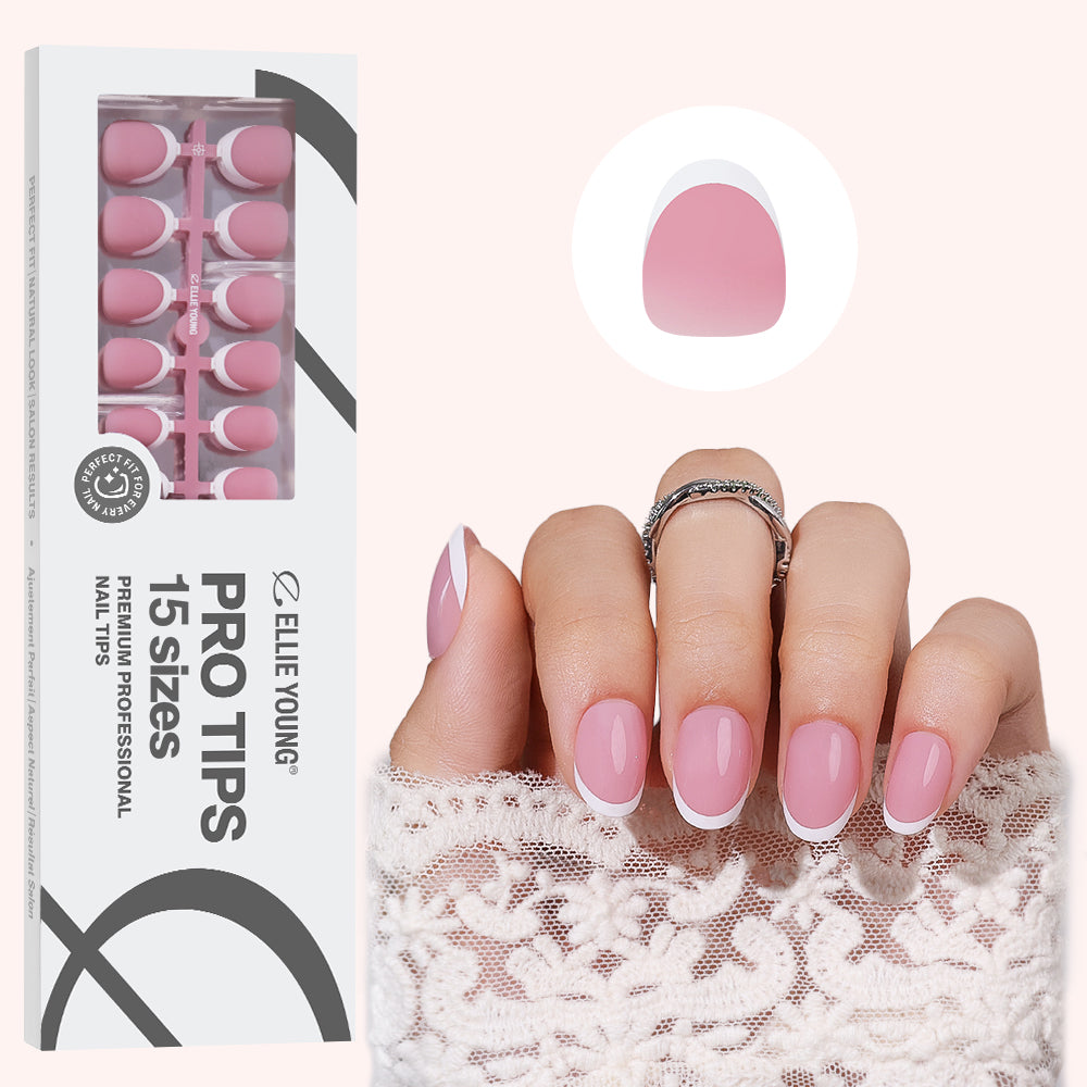 Rose Pink French Tip | Short Oval | ProTips