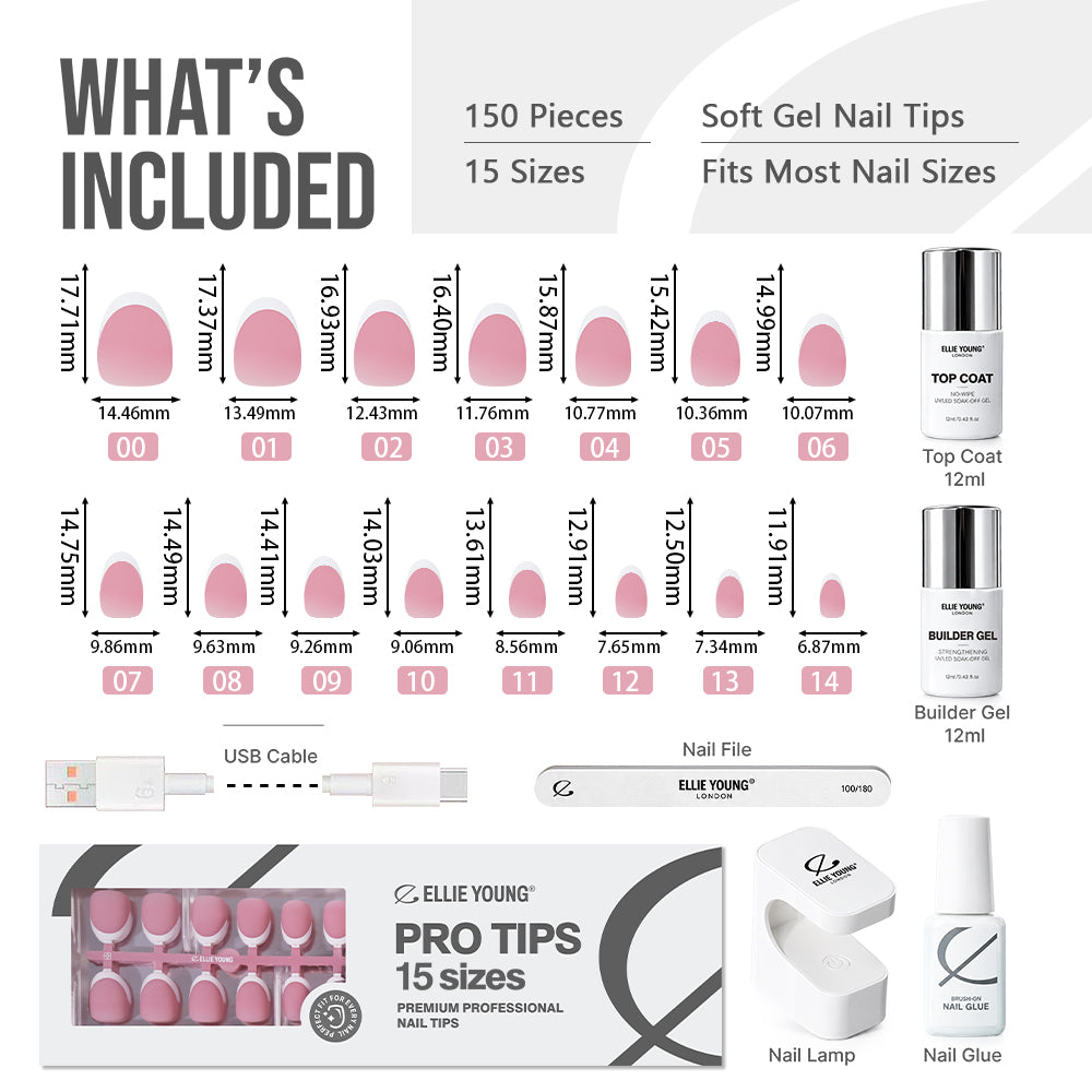 Rose Pink French Tip | Short Oval | ProTips