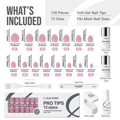 Rose Pink French Tip | Short Oval | ProTips