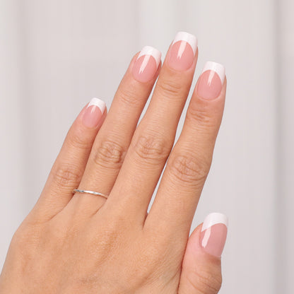 Nude French Tip | Short Square | Protips