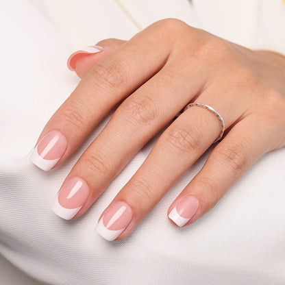 Nude French Tip | Short Square | Protips