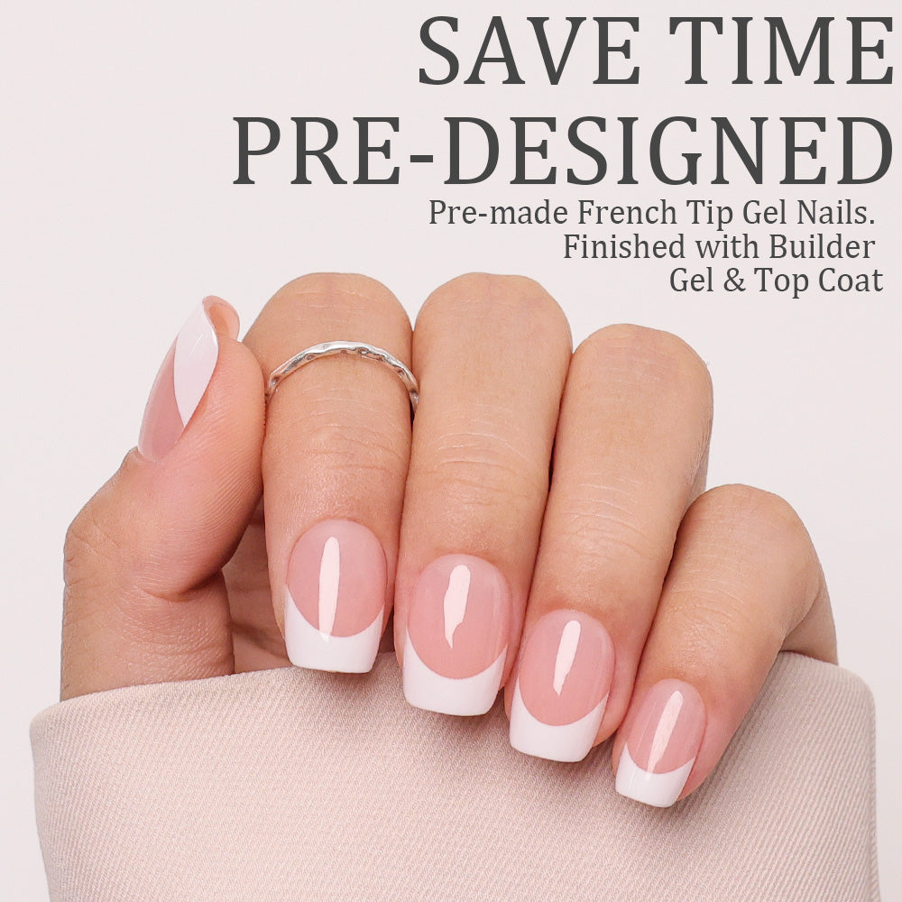 Nude French Tip | Short Square | Protips