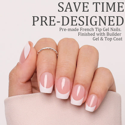 Nude French Tip | Short Square | Protips