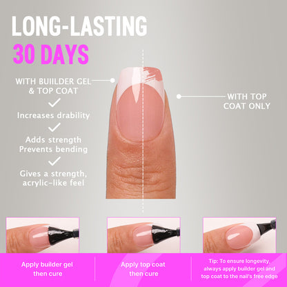 Nude French Tip | Short Square | Protips