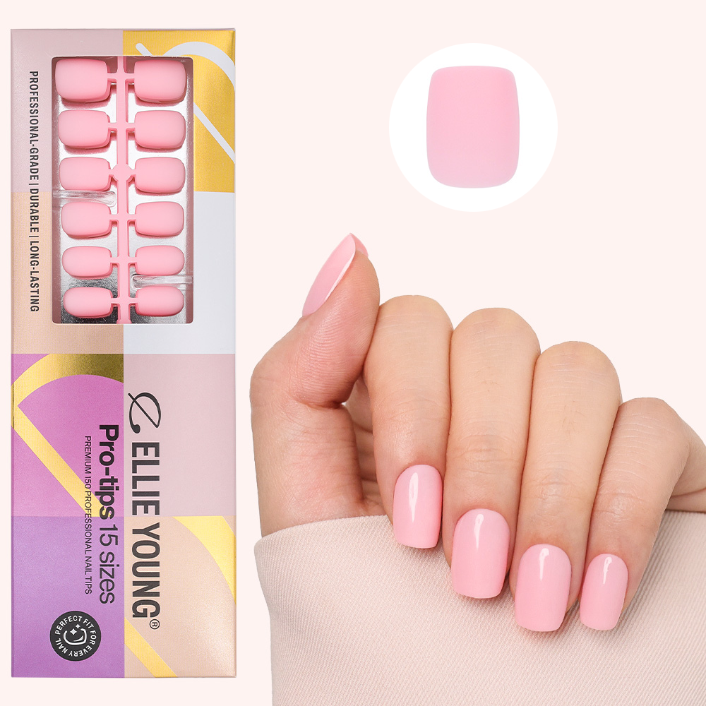 Solid Pink Nail Kit | Short Square | ProTips