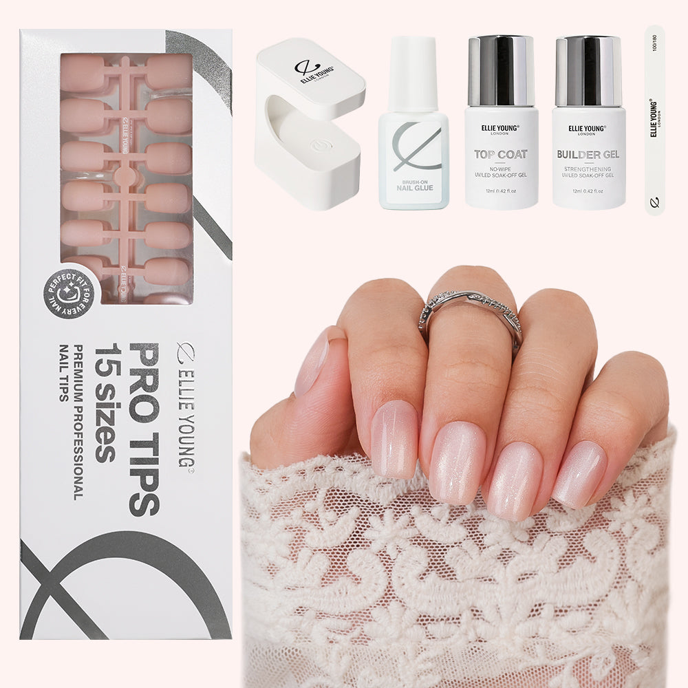 Sparkling Nude Cat Eye | Short Square | ProTips