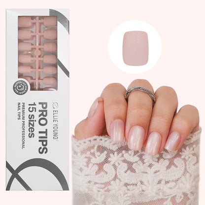 Sparkling Nude Cat Eye | Short Square | ProTips