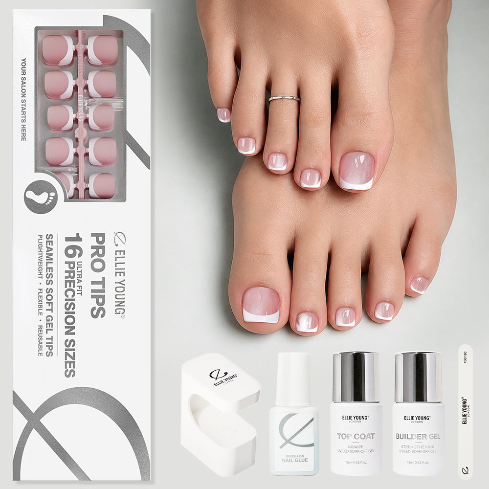Milky Pearl French Cat Eye | Short Square Toenail | ProTips