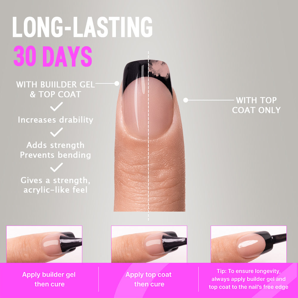 Black French Tip | Short Square | ProTips