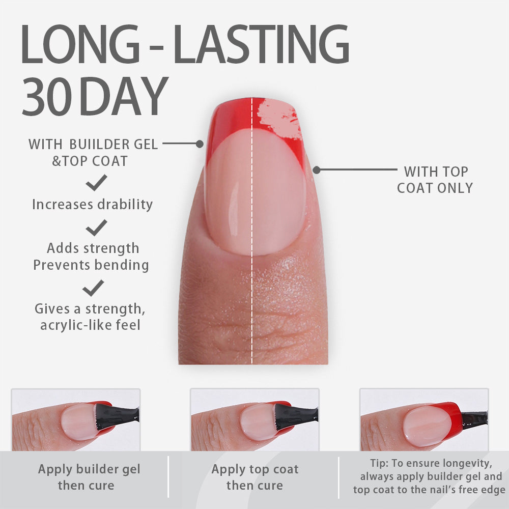 Red Pastel Tips | Medium Coffin | ProTips