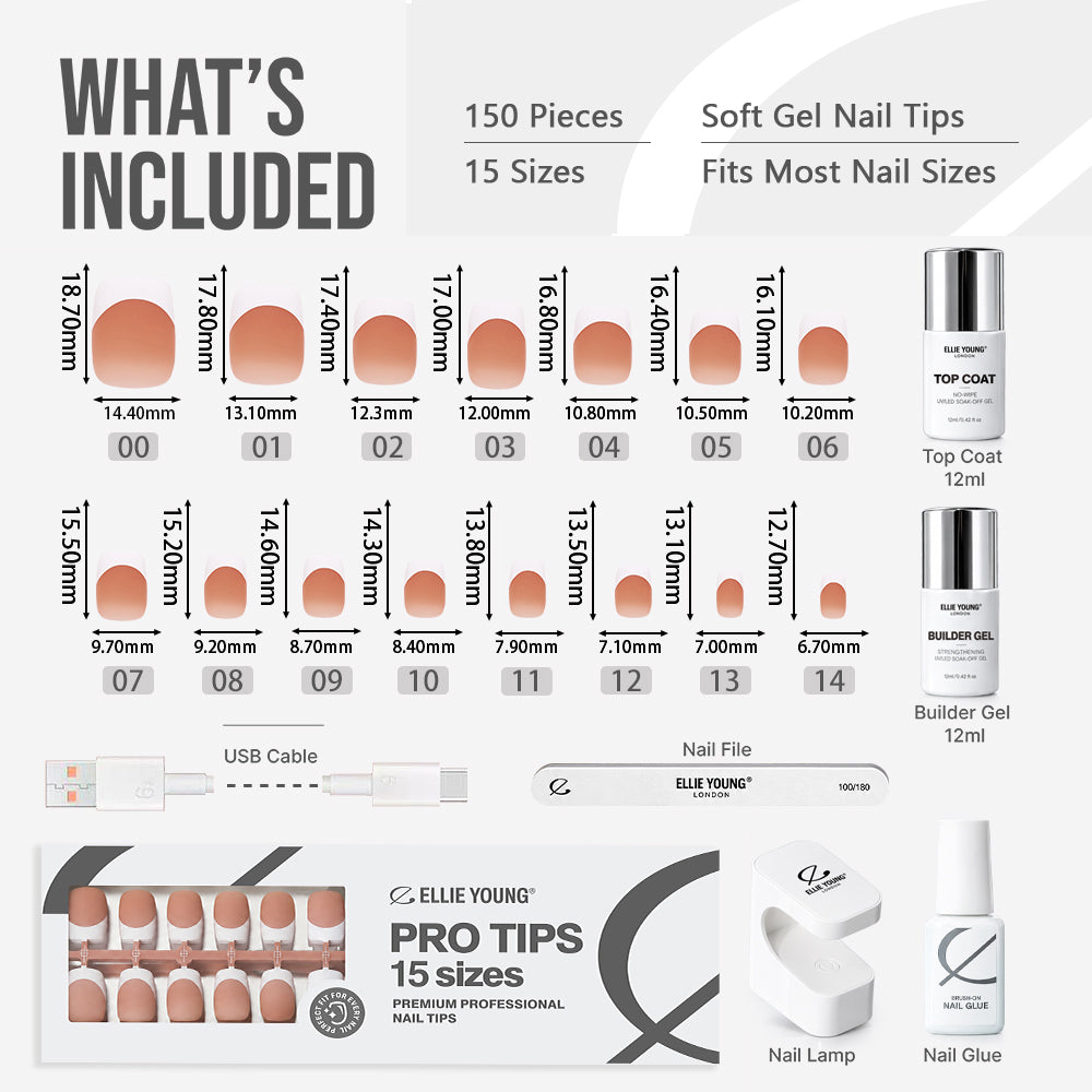 Brown Base French Tip| Short Square | ProTips