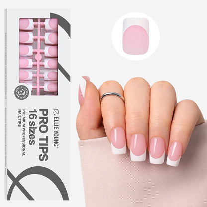 Pink Base French Tip | Medium Square | ProTips