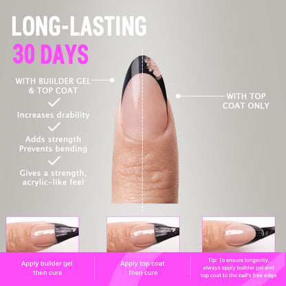 Black French Tip | Short Almond | ProTips