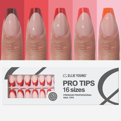 Red Pastel Tips | Medium Coffin | ProTips