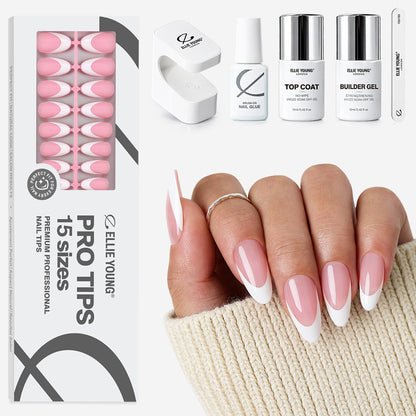Pink Base French Tip | Medium Almond | ProTips