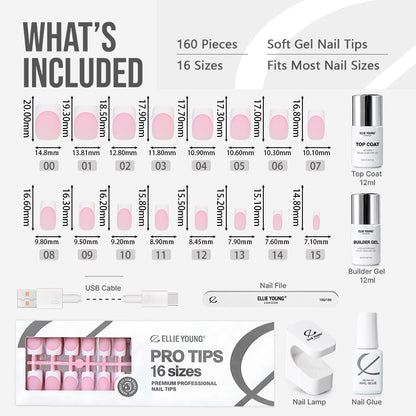 Classic pink French tip nails with a medium square silhouette