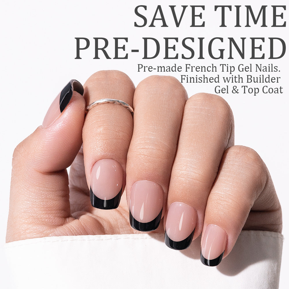 Black French Tip | Short Square | ProTips