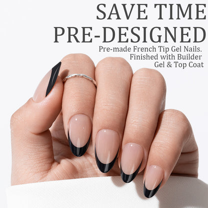 Black French Tip | Short Almond | ProTips