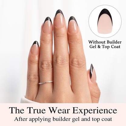 Black French Tip | Short Almond | ProTips
