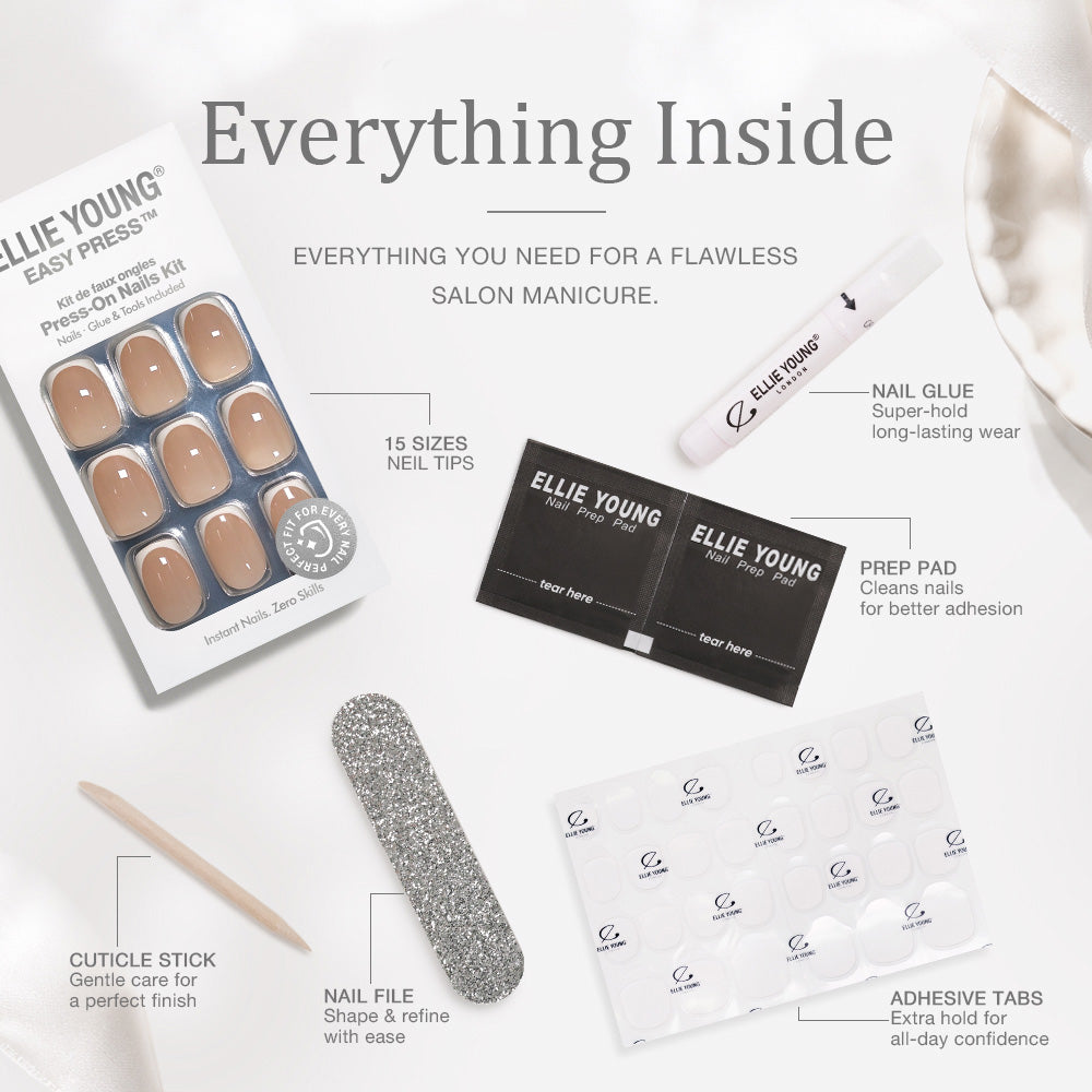 Short almond fake nails for a stylish manicure