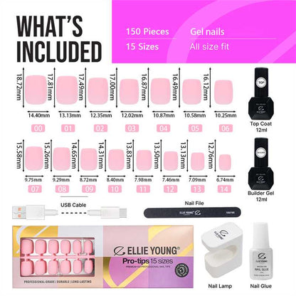 Solid Pink Nail Kit | Short Square | ProTips