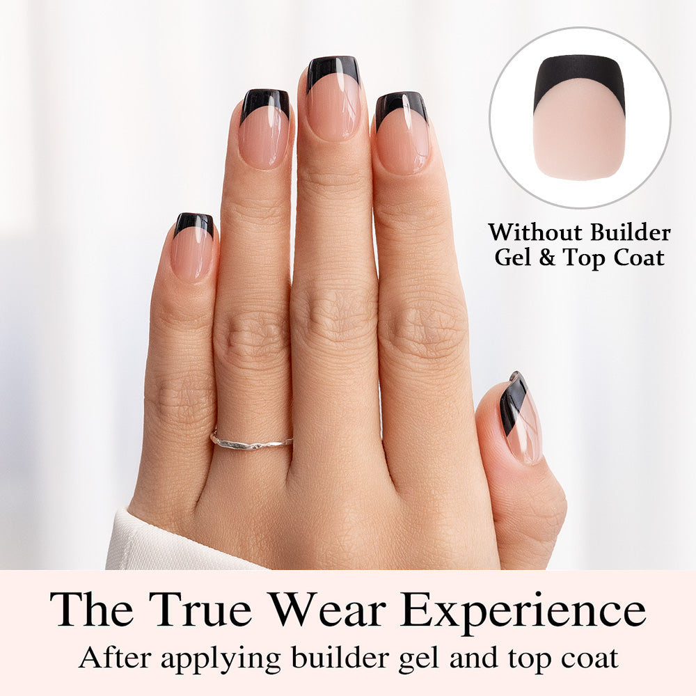 Black French Tip | Short Square | ProTips