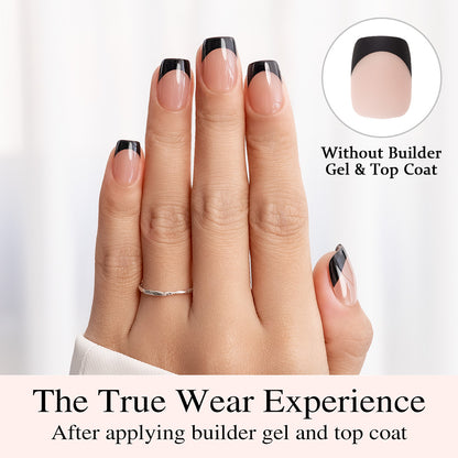 Black French Tip | Short Square | ProTips