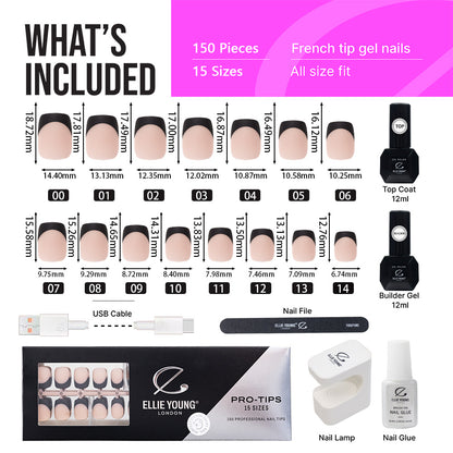 Black French Tip | Short Square | ProTips