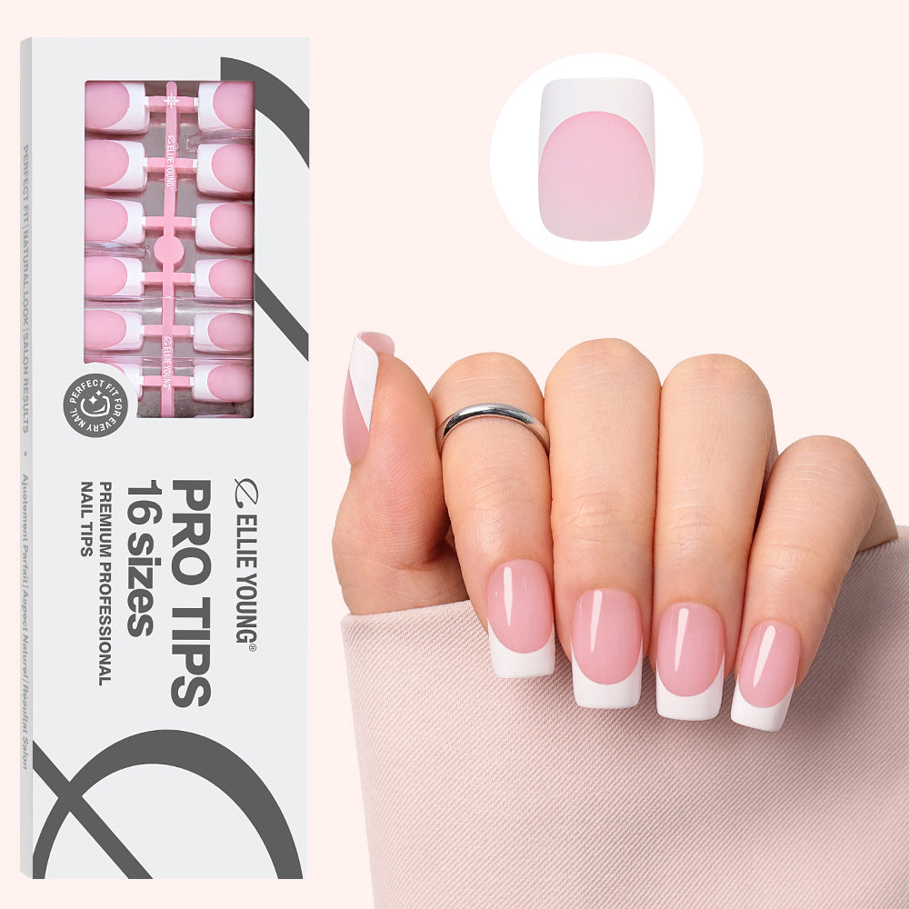 Pink Base French Tip | Medium Square | ProTips