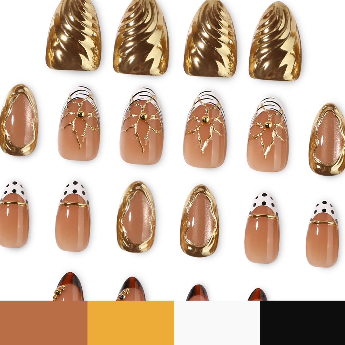 Short almond-shaped press-on nails by EASY PRESS™
