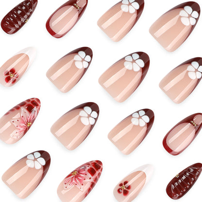 Rouge Petal EASY PRESS™ almond false nails
