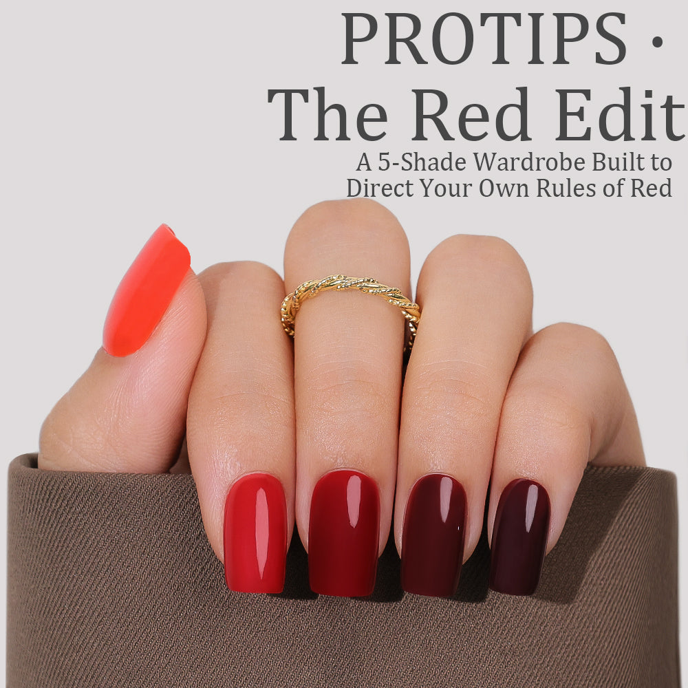The Red Edit red press-on manicure for women