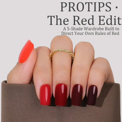 The Red Edit red press-on manicure for women