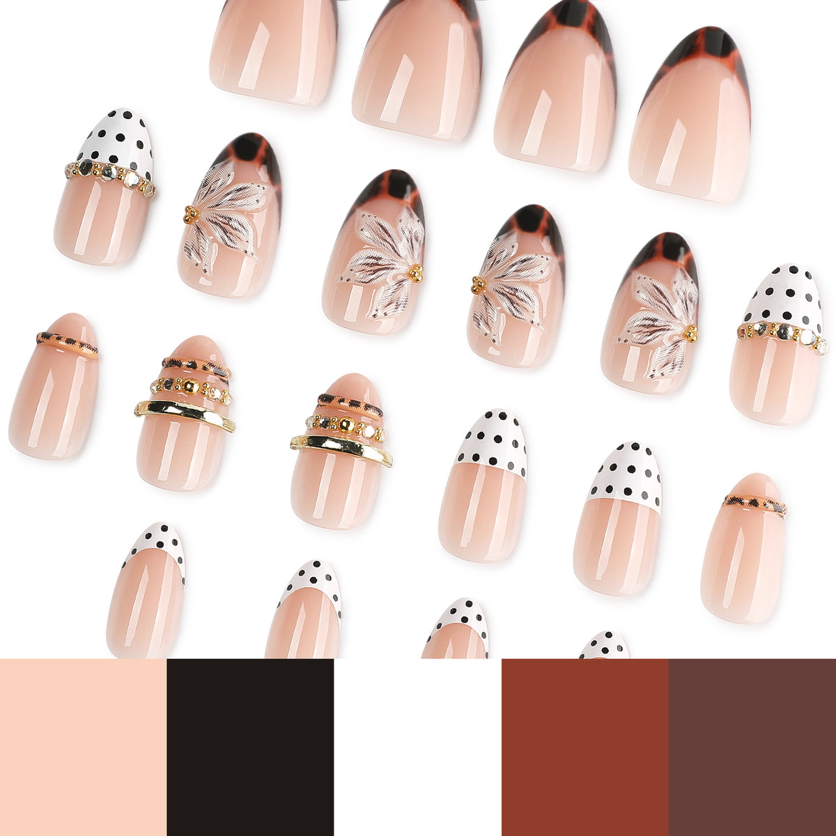 EASY PRESS™ Retro Darling short almond nail design