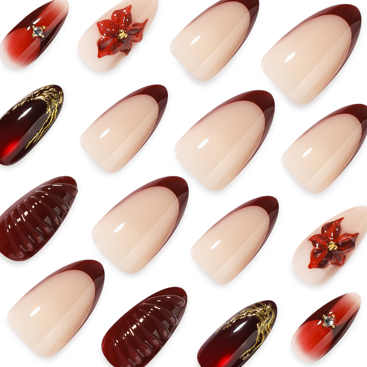 Medium almond-shaped press-on nails by EASY PRESS™