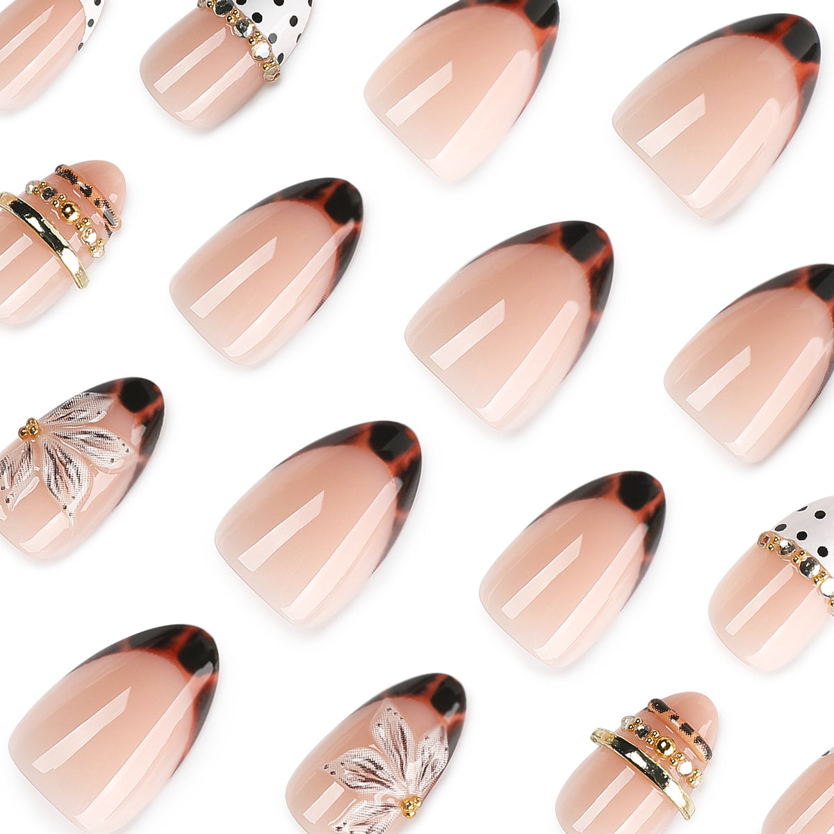 Short almond-shaped artificial nails by EASY PRESS™