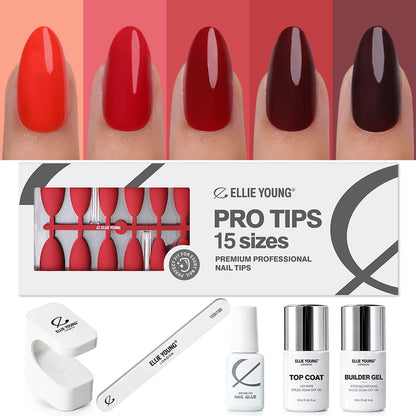 The Red Edit medium almond press-on nails by ProTips