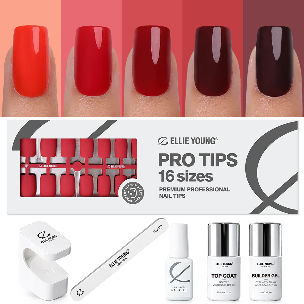 The Red Edit medium square press-on nails by ProTips
