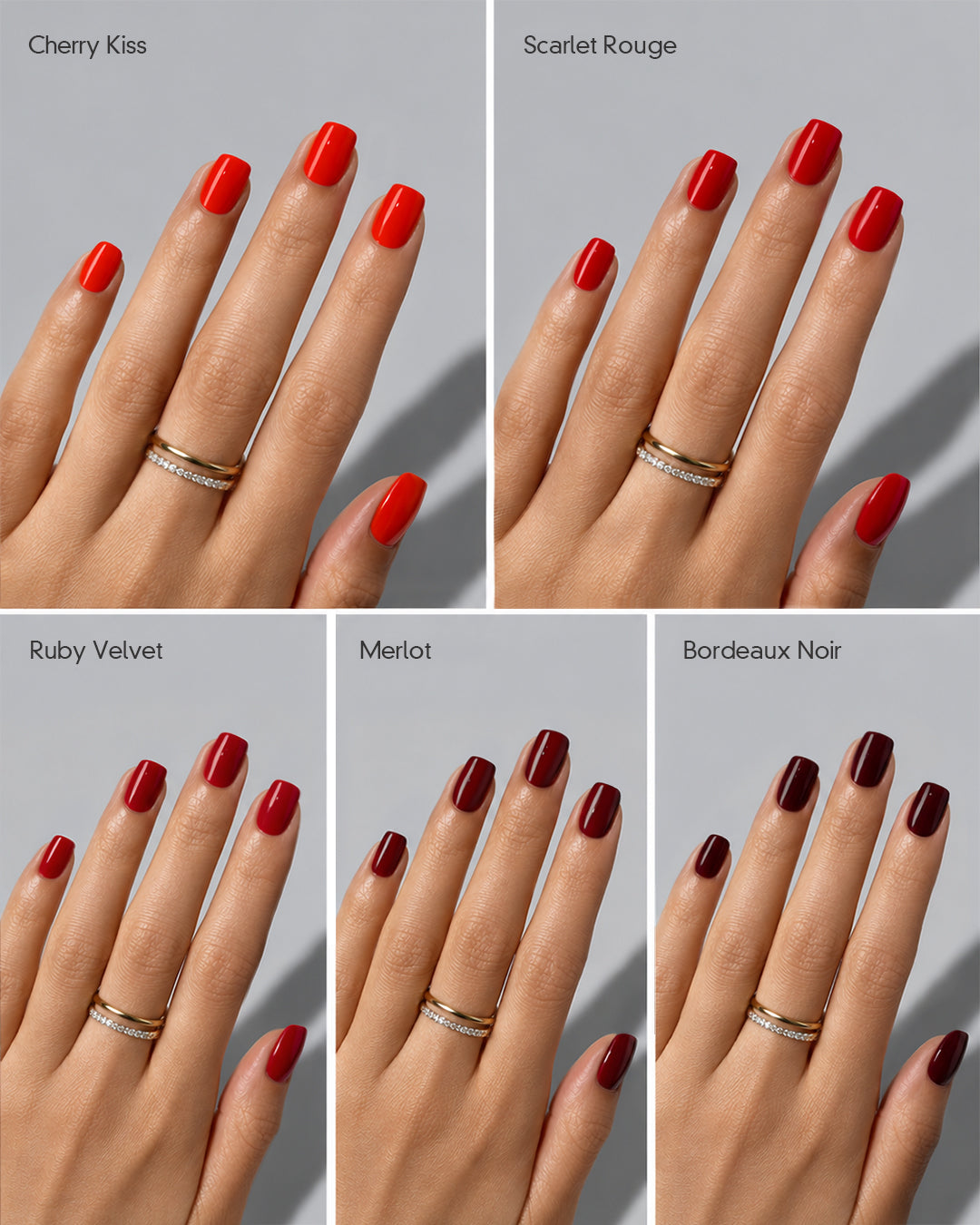 The Red Edit short square press-on nails by ProTips