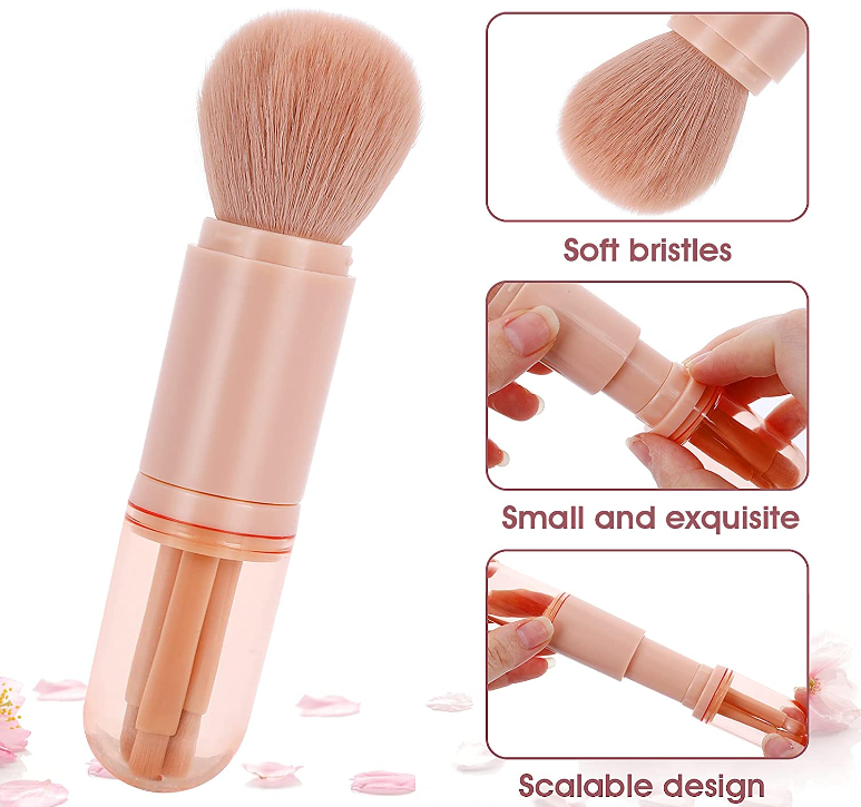 4 in 1 Portable Small Makeup Brush Set