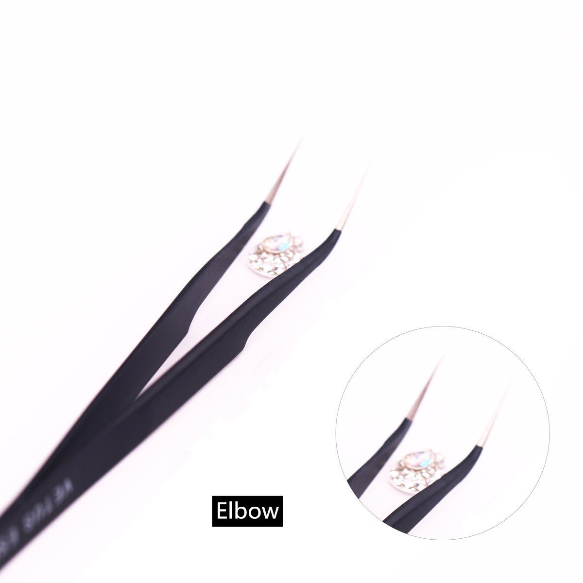 Stainless Steel Anti-static elbow twzeezer nail art tool