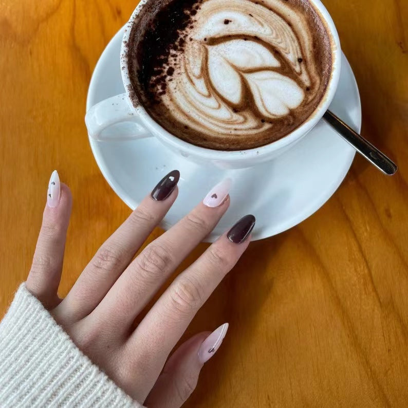 Brown little heart | Medium Oval