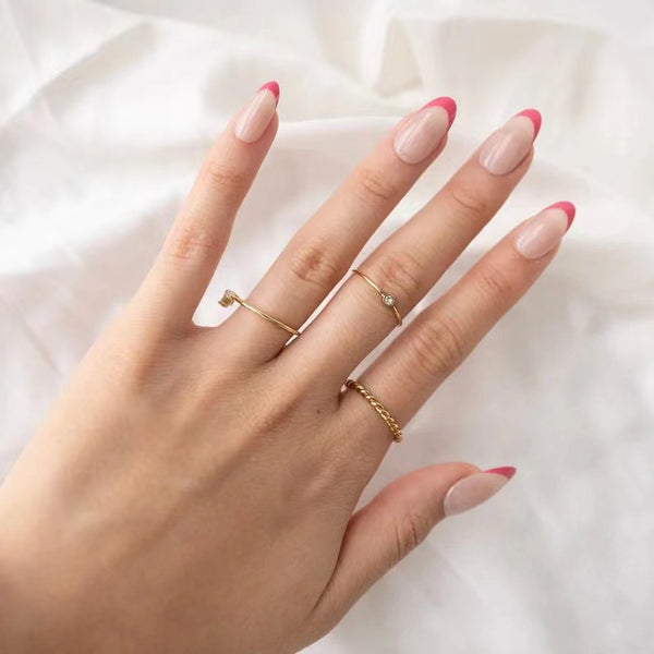 Pink French Tip |  Medium Oval