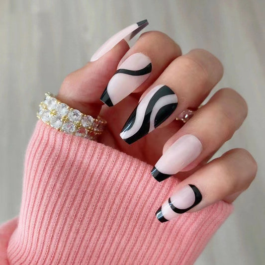 Black Swirls  | Medium Coffin