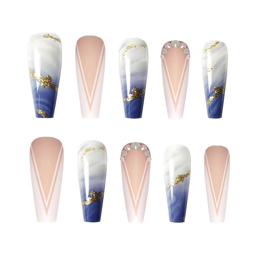 ombre blue french tip